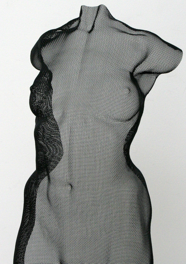 Detail of wiremesh sculpture CINU by artist David Begbie