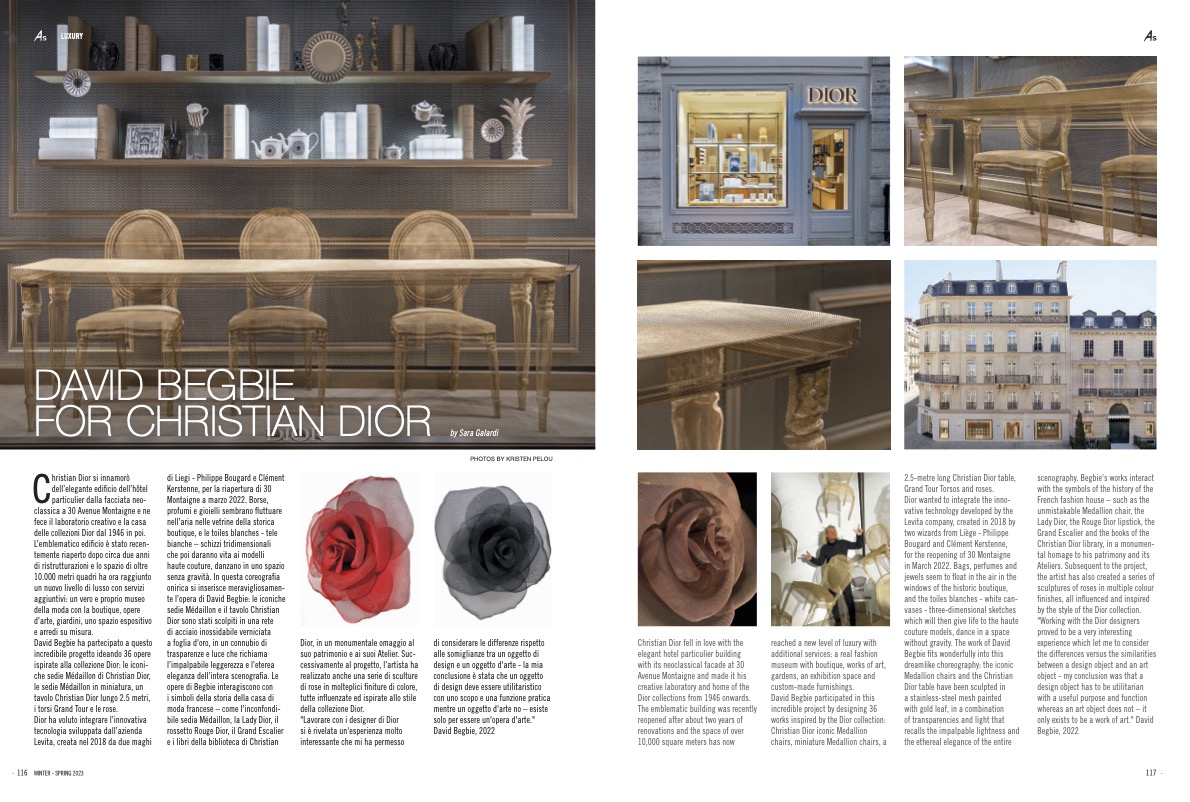 Preview of double page 115 ArtStyle Magazine Winter 2023 featuring Christian Dior - David Begbie