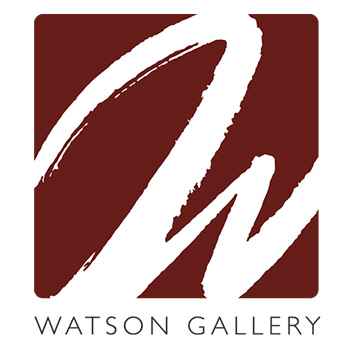 W on red ground as logo for art gallery Watson, Edinburgh, representing sculptor David Begbie