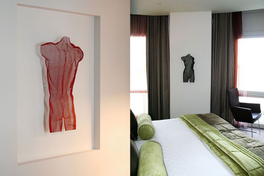 Sculpture series for the Radisson Edwardian Hotel London - made of semi-transparent steel panel