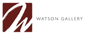 Dark red logo with letter W for art gallery Watson in Edinburgh