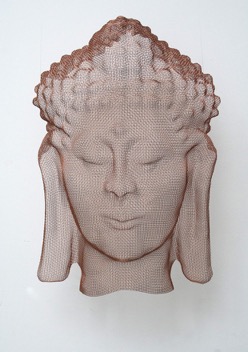 sculpture of a Buddha as garden art by David Begbie