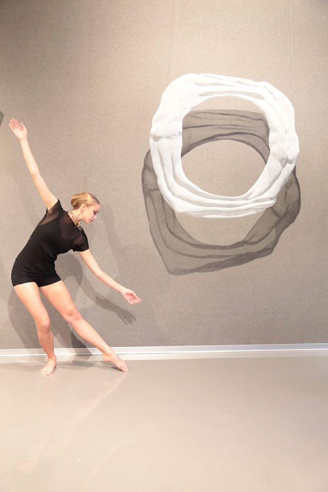 dance at sculpture exhibition David Begbie