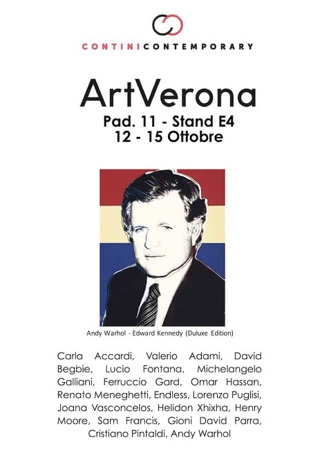 Invitation Art Verona 2018 with artist list and opening times
