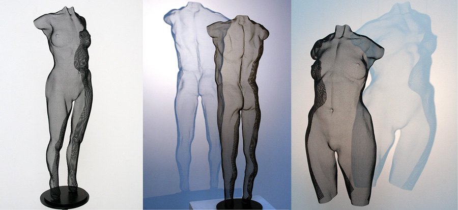 sculpture by David Begbie SINEU, CYNEU and SENSU