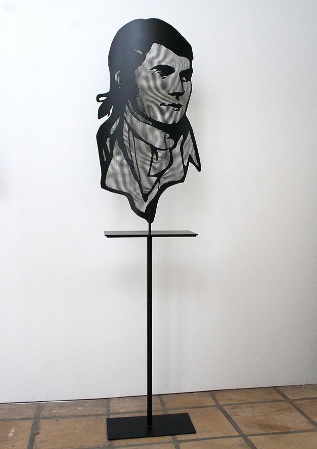Robert Burns Portrait on pedestal by David Begbie