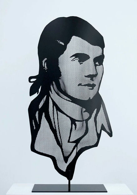 Steel Sculpture of the portrait of Robert Burns