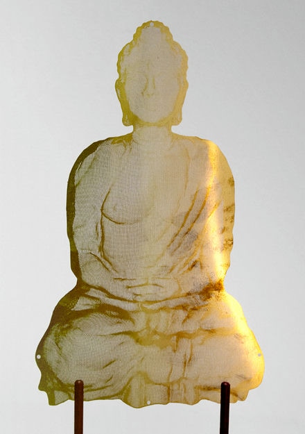 Steel Sculpture of a seated Buddha