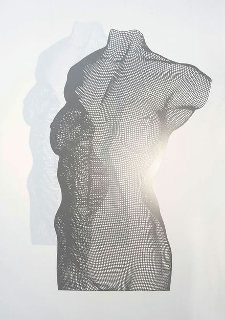 Steel Sculpture of a female torso