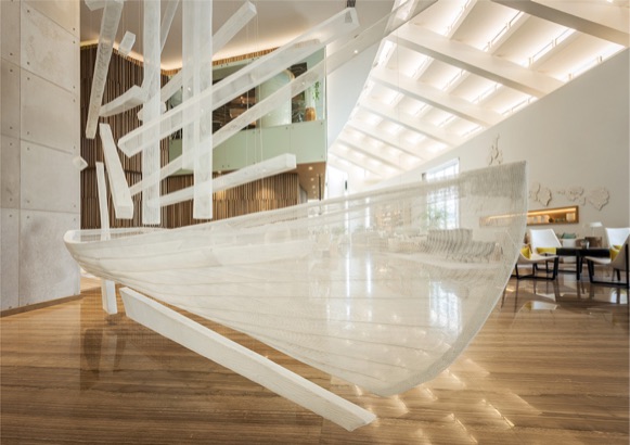 Wire mesh sculpture AIRWAVE Dubai by David Begbie web