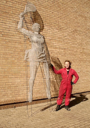 David Begbie Working on sculpture GRANDSLAM Wimbledon
