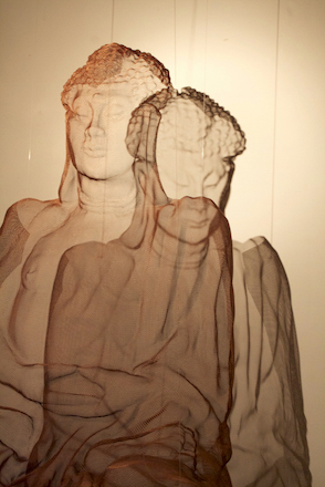 buddha in wire mesh david begbie
