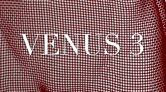 A red mesh - close-up of steel sculpture VENUS in bright red colour