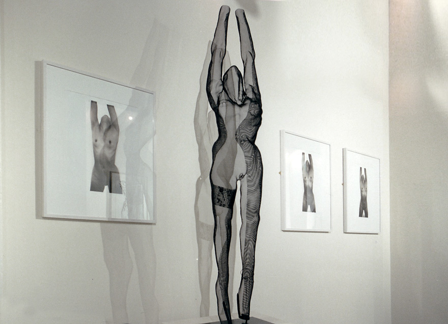 Photography and mesh sculpture by artist David Begbie at the Erotica Exhibition